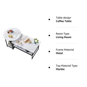 Small Round Side <strong>Table</strong> and <strong>Rectangular</strong> Coffee <strong>Table</strong> Set <strong>Nesting</strong> Coffee <strong>Table</strong> Set for Living Room - Product Image 4