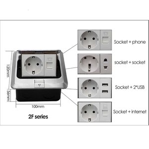 Fabbrica EU Standard Pop Up Presa di Terra RJ45 Dati Internet Del Computer Presa Prese 2 Vie Pavimento Elettrico Interruttori di Alimentazione Presa di - Product Image 6
