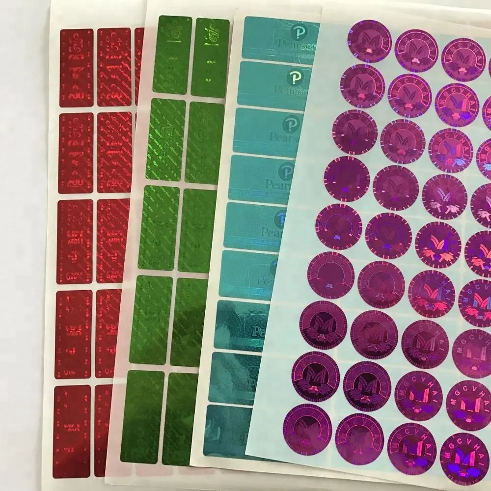 Pegatinas de holograma de seguridad 3d, diferentes colores, etiquetas personalizadas, para libros