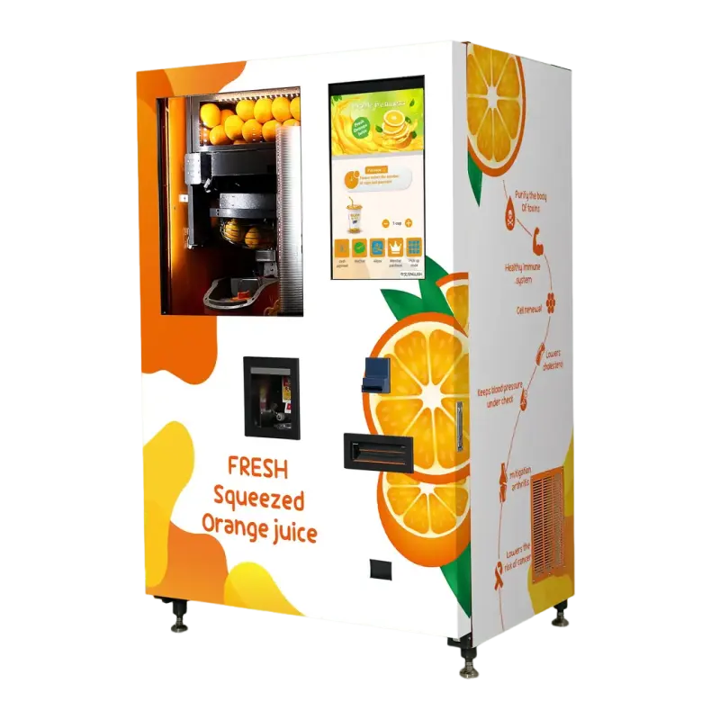 Totalmente automático Natural Fruit Juice Dispenser Fresco Lemon Orange Juice Vending Machine