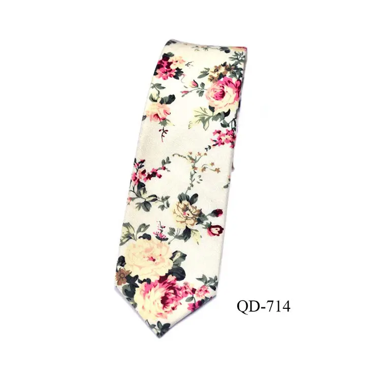 High-End Breathable 100% Cotton printed tie For Blazer