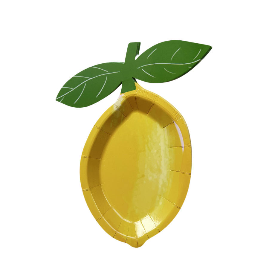 8pcs 7*8.5inch lemon paper plates