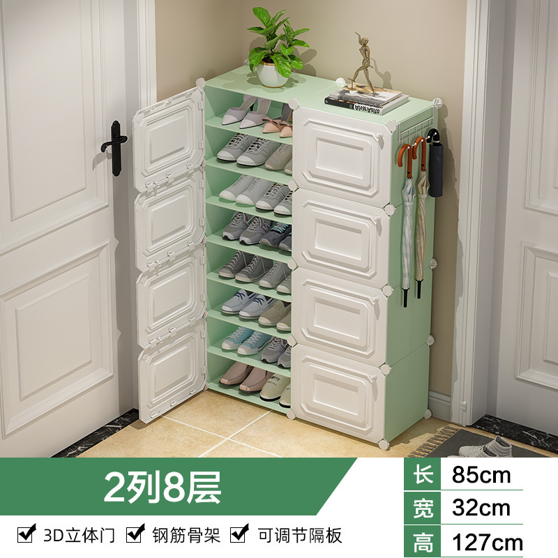 2 columns, 8 floors