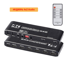 2.0矩阵4K 60Hz/30Hz HDMI兼容矩阵4x2开关分离器HDCP 2.2 4x2 sicther与音频HDTV PS4 - Product Image 6