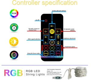 Tira de luces Led RGB con Control remoto por IR y aplicación inteligente, decoración de árbol de Navidad para exteriores, cambio de Color, 5m, 50Led - Product Image 2