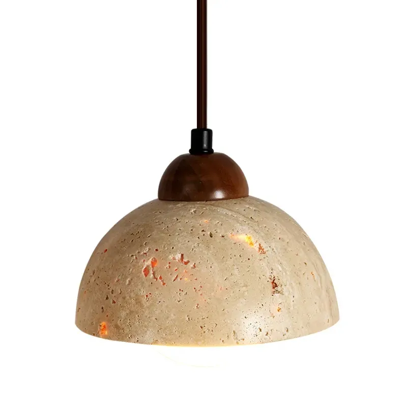 Lámpara colgante LED en forma de cúpula con sombra de piedra moderna, candelabro pequeño para dormitorio, comedor, decoración brillante
