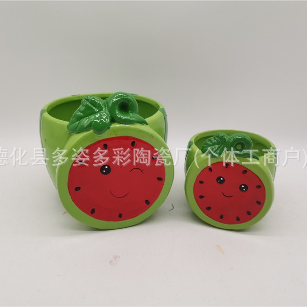 3 large watermelon flower pots