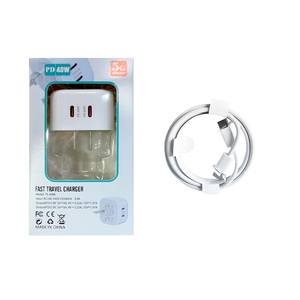 Ab + abd plug 40W çift PD usb c usb C kablosu şarj duvar şarj veri ile kablo USB duvar iphone şarj cihazı - Product Image 6