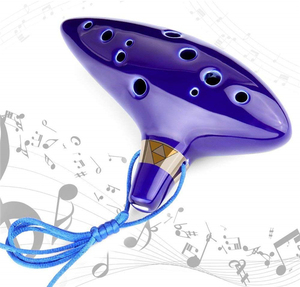 Ocarina-bolsa protectora con soporte de pantalla, cadena de cuello y hoja de música, HFF, 12 agujeros, Alto C, Ocarina Legend of Zelda, navidad