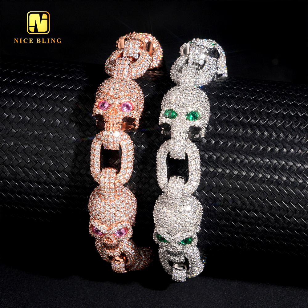 Skull - Ros Gold Pink Eyes