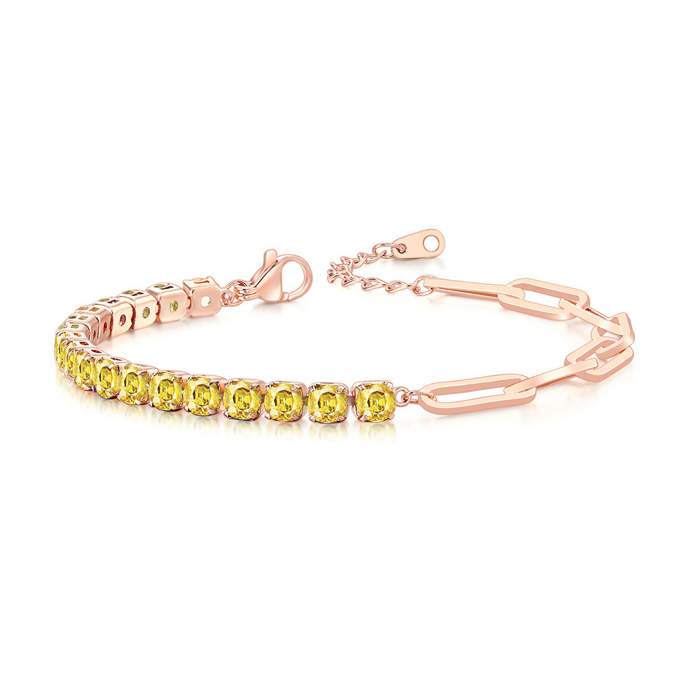 4mm Rose Gold Yellow Stone