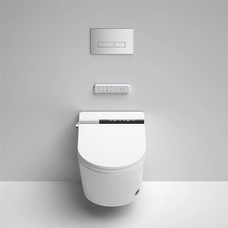 2024 Smart Wall Hang toilette oculto inodoro blanco y negro inodoro inteligente colgado en la pared inodoro inteligente con bidé