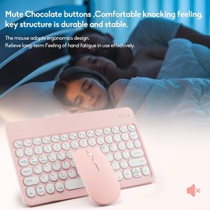 Mini teclado redondo ultrafino, idioma personalizado, español, coreano, para portátil, ventana, iOS, Android, teclado y ratón inalámbricos - Product Image 2