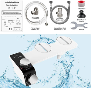 GALENPOO <strong>Bidet</strong> for Toilet Warm and Cold Water Non Electric Mechanical <strong>Bidet</strong> Toilet Seat Attachment with Pressure Controls - Product Image 3