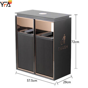 Latas De Lixo Comercial Do Lobby Do Hotel Lixo Duplo Lixo Pode Resíduos <span class=keywords><strong>Bin</strong></span> Cinzeiro Com Caixas De Classificação De Resíduos De Metal