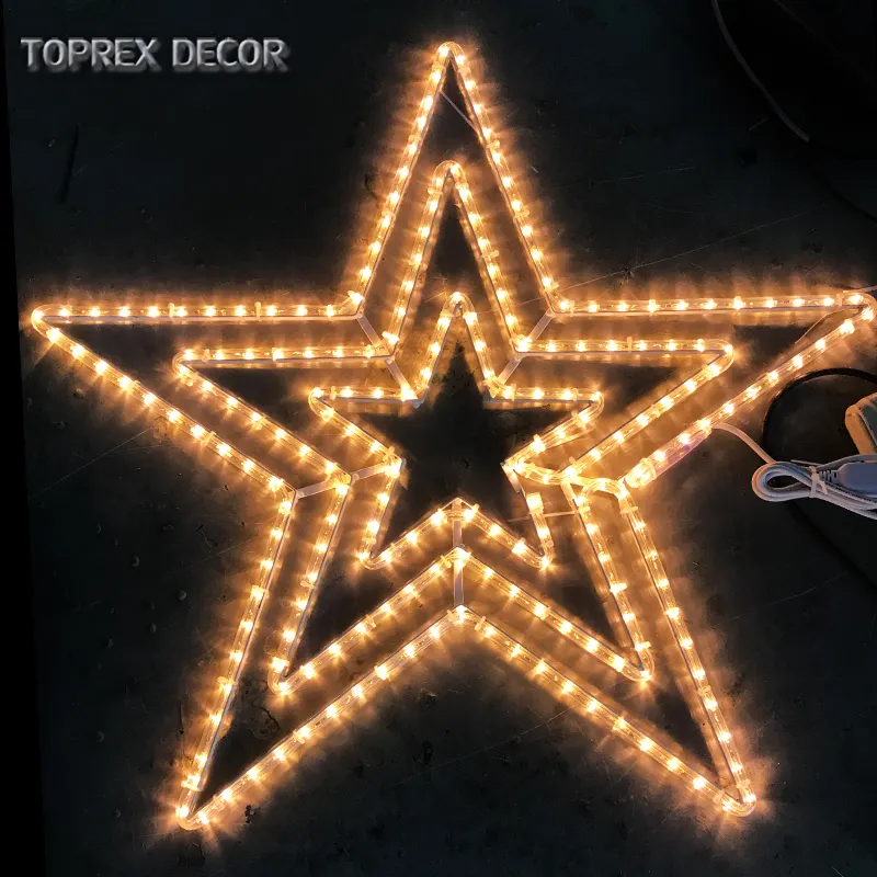 Toprex festival celebration light Christmas 2d motif led star illuminato decorazione ornamento