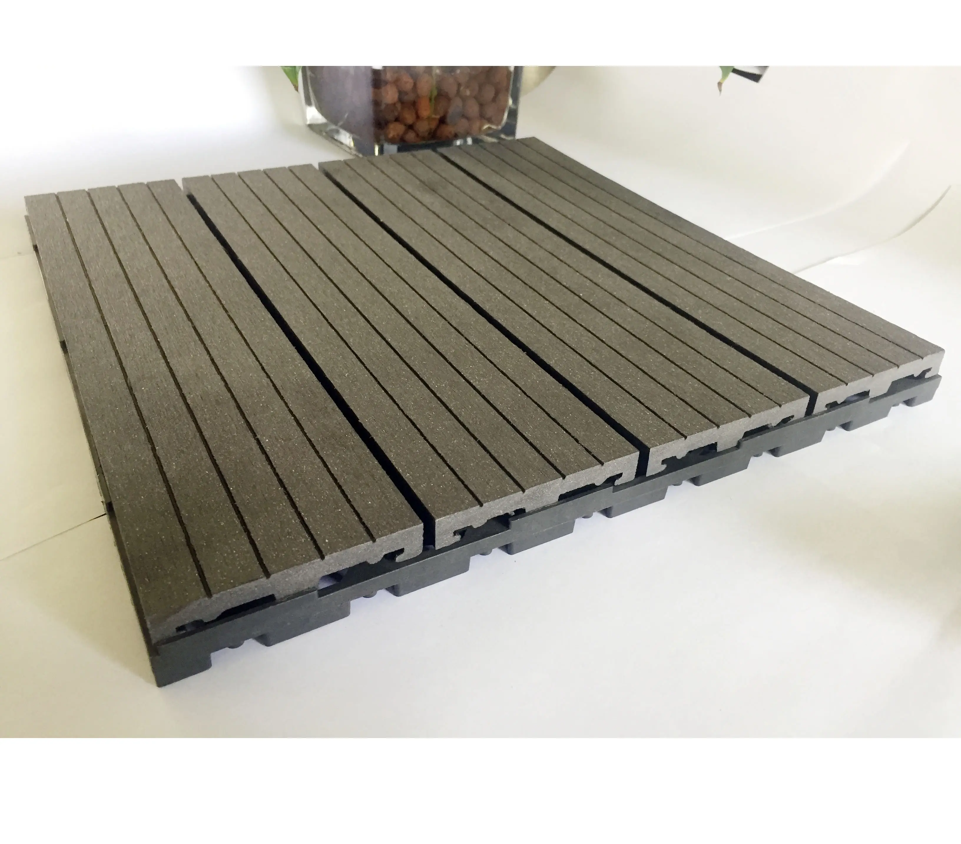 Wood composite interlocking decking tile 12"-12" WPC DIY tiles waterproof pavement floor outdoor patio garden terrace tiles