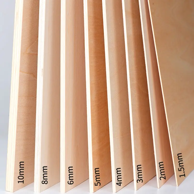 ขายส่ง Basswood ไม้อัด1.5มิลลิเมตร3มิลลิเมตร Basswood แผ่นไม้อัดสำหรับตัดเลเซอร์