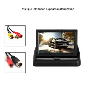 5 inç katlanabilir araba ters kamera monitörü HD ekran gece görünümü doğrudan iki yönlü AV girişi 1 yıl garanti doğrudan sınır ötesi - Product Image 2