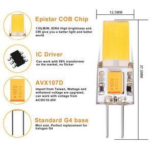 โคมไฟ G4 LED ขนาดเล็กสำหรับเปลี่ยนฮาโลเจน G4 G9 AC DC 12V-24V หลอดไฟ LED SMD2835 G4ใหม่โคมไฟคริสตัล G4 - Product Image 2