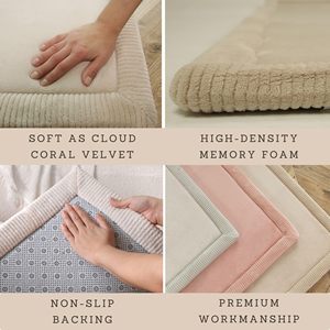 Tenderfun matras bermain bayi, karpet busa memori beludru koral lembut awan antiselip tahan air krem - Product Image 4