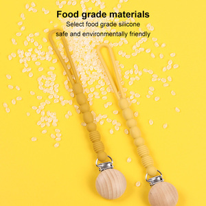 New arrivals cấp thực phẩm mềm linh hoạt bé núm vú Clip & chủ Silicone Mọc Răng Hạt Teether núm vú với clip cho trẻ sơ sinh - Product Image 4