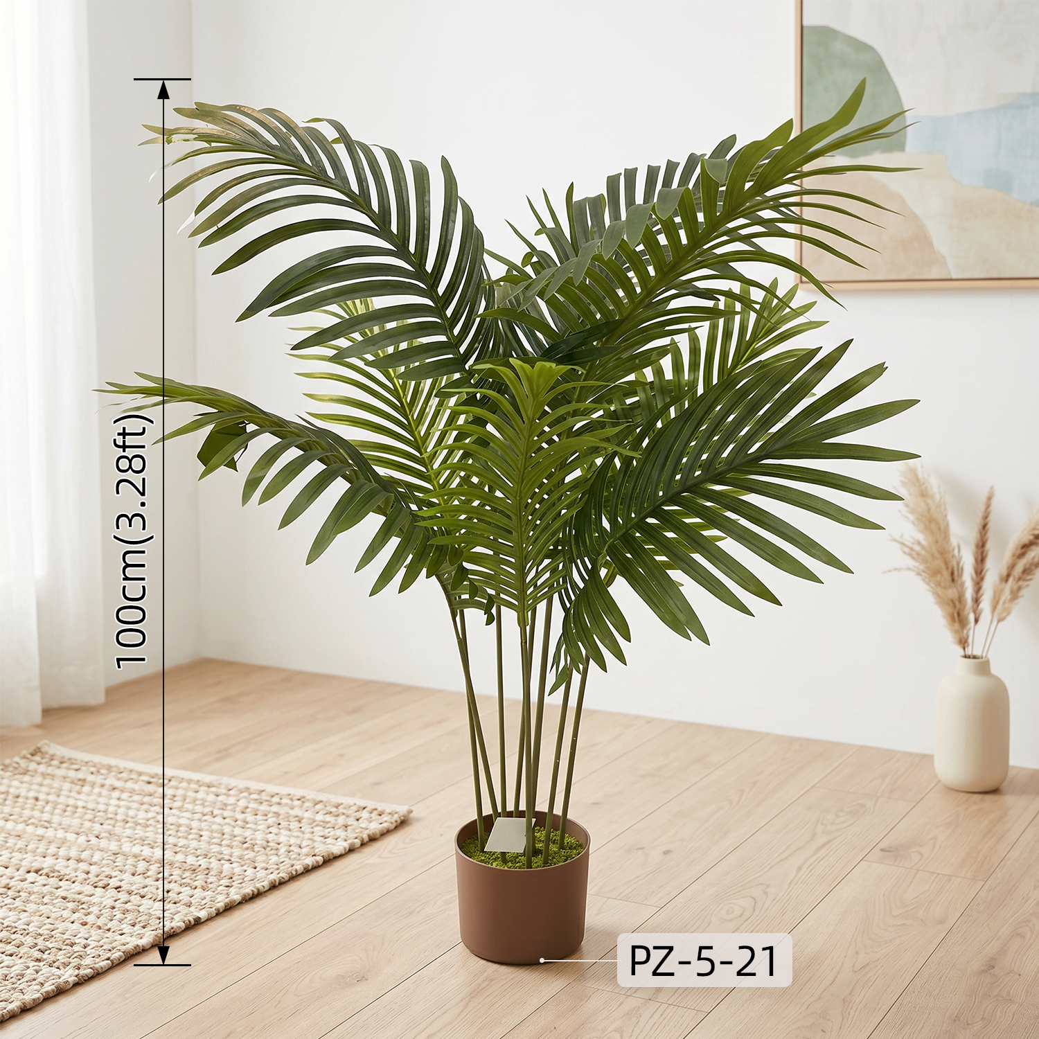 Full Foliage Artificial Palm Tree Potted Tropical Plant