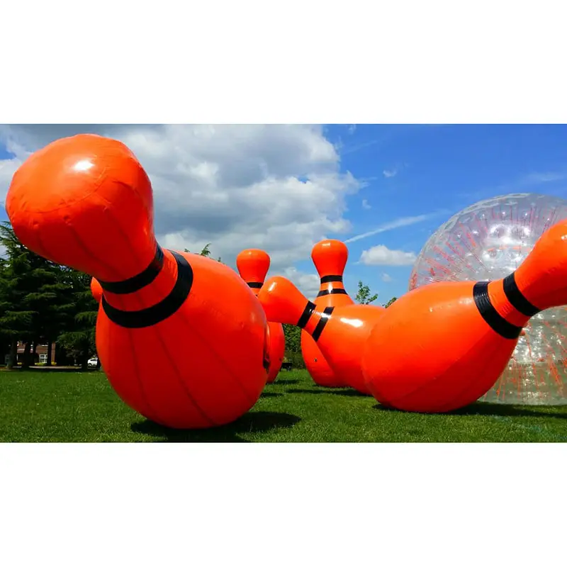Juego de bolas inflable gigante para exteriores, juego de bolas con forma humana y alfileres