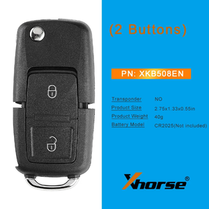5PCS XHORSE XKB508EN B5 Style 2 Buttons Wire Universal Remote <strong>Key</strong> for VVDI Mini <strong>Key</strong> Tool / Max Pro / VVDI2(English Version) - Product Image 6