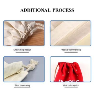 Reusable Personalized Custom Pattern Durable Cotton Canvas Drawstring Bag Birthday Gift Present Bag with Double Drawst <strong>Strings</strong> - Product Image 4