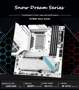 JGINYUE B760M Motherboard M ATX LGA 1700 B760M-Snow Dream D4 Unterstützt Intel I3/I5/I7/I9 12./13. Prozessor Dual DDR4 Speicher Neu - Product Image 4