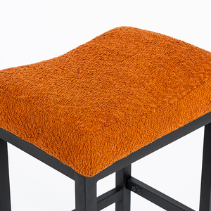 Kim loại hiện đại vuông flannel yên ghế <span class=keywords><strong>24</strong></span> <span class=keywords><strong>inch</strong></span> vải cao ghế nhà bếp thanh đồ nội thất barstool truy cập Chiều cao quán rượu thanh phân - Product Image 4