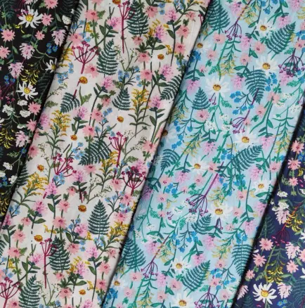 floral f cotton printed fabric digital print flower fabric for girls kids baby skirts dress