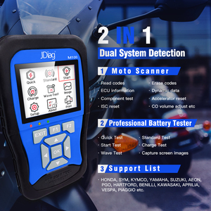 Moto tarayıcı Diag M100 OBD sürüm evrensel motosiklet teşhis aracı çift sistem analizörü pil test cihazı için kamyon - Product Image 4