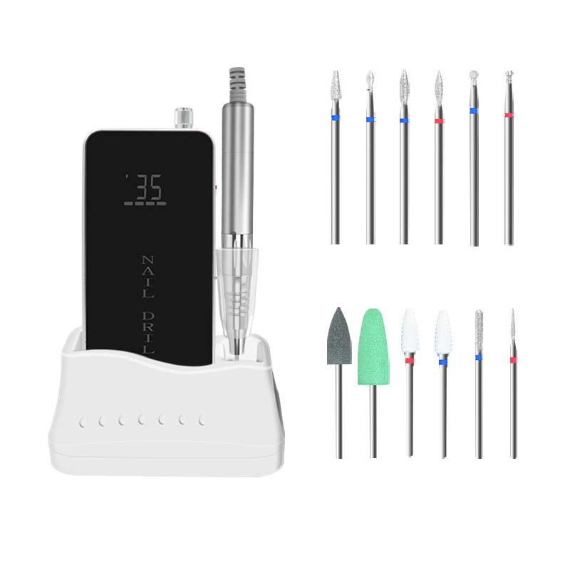 186 Nail Drill Machine with 12sets Bits 2.35mm Black
