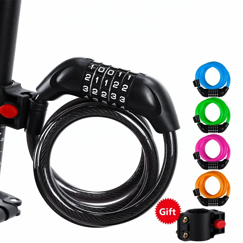 مكافحة سرقة الدراجة دراجة قفل الفولاذ المقاوم للصدأ كابل لفائف ل القلعة دراجة نارية دورة MTB الدراجة قفل الأمان