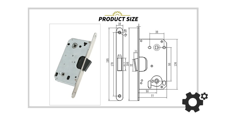 EADER 90 50 Magnetic lock in European market, with cylinder / key / knob hole, high quality door lock
