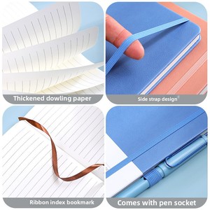 Cuaderno A5 personalizado con banda elástica, Impresión de línea horizontal, libro mayor de oficina, sensación de piel, diario de Estudiante - Product Image 4