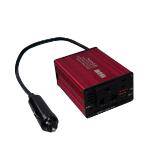 便携式150瓦汽车逆变器紧凑型旅行电源适配器，带DC 12V 110V交流USB和C型汽车充电器 - Product Image 3