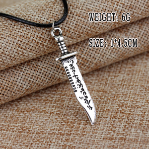 <strong>Supernatural</strong> Ruby's Demon Killing Knife Pendant Necklace for Men - Leather Chain - Product Image 2
