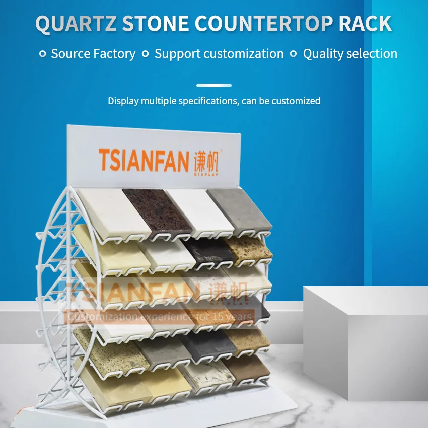 Artificial Tile Countertop Stand Sample Table Display Rack Tsianfan Metal Desk Showroom Quartz Granite and Marble Stone TM036-2