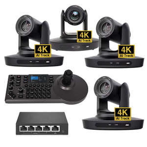 Stüdyo yayın kamera paketi = 4 adet 4K 20X PTZ konferans kamerası AI parça canlı akışı + RS422 RS232 RJ45 Joystick denetleyicisi - Product Image 1