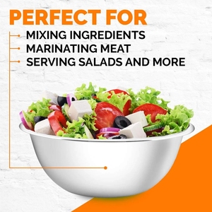 Toptan paslanmaz çelik karıştırma kaseleri kaymaz yerleştirme çırpma kase seti karıştırma kaseleri salata pişirme pişirme - Product Image 4