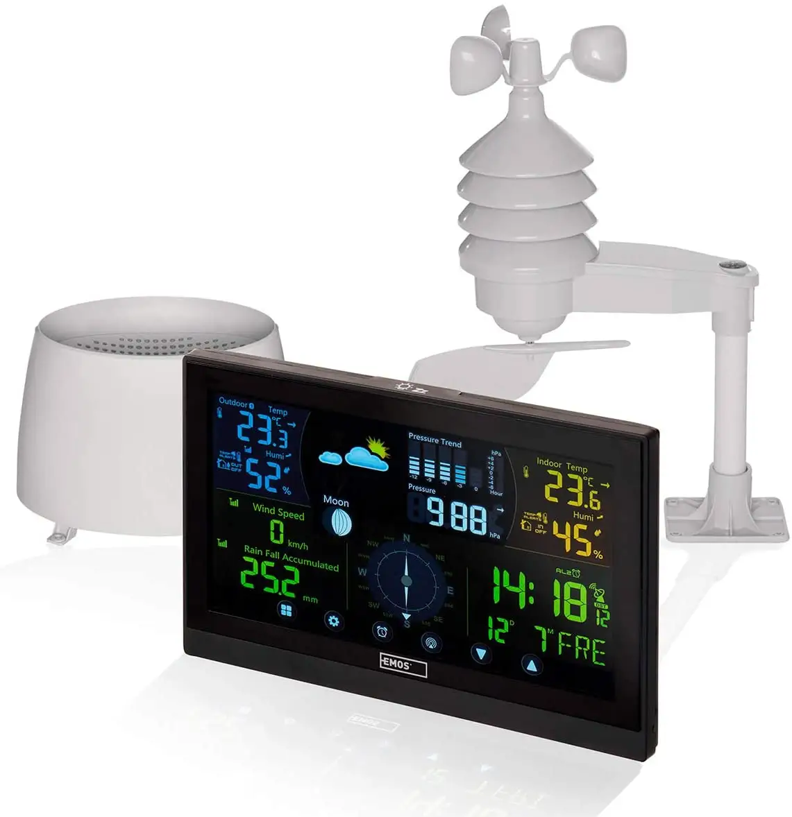Метеостанция с цветным сенсорным экраном 433 МГц, профессиональные автоматические полнофункциональные электронные часы для прогноза погоды
