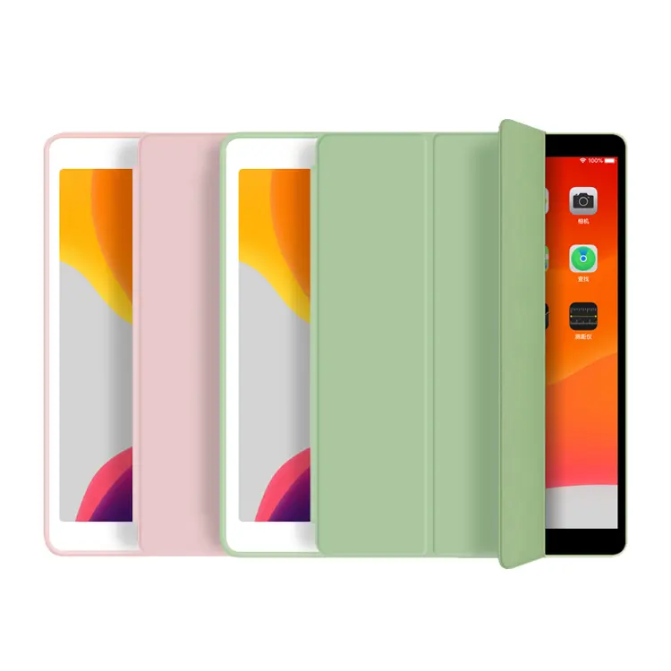 2019 Tablet iPad kılıfı 7th nesil otomatik uyku/wake akıllı kapak için ipad kılıfı 10.2 Trifold yumuşak arka kapak