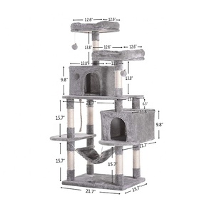 Custom eco-friendly gatto torre mobili peluche gatto albero con Sisal tiragraffi posatoi case amaca confezionato in cartone - Product Image 1