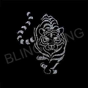 חם לתקן Rhinestones בתפזורת ריינסטון חום העברת עיצובים בלינג טייגר בעלי החיים מוטיב עבור ג 'רזי קריסטל <span class=keywords><strong>Flatback</strong></span> מותאם אישית גודל פוני