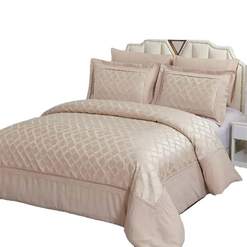 Kosmos conjunto de cama de tecido jacquard, conjunto de cama de luxo com renda de qualidade do hotel