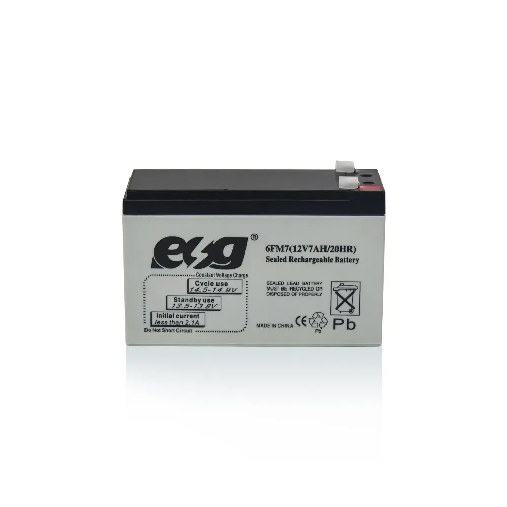 ESG Высокое качество для ups и аварийного освещения AGM длительный срок службы 12v7ah свинцово-кислотный аккумулятор для хранения