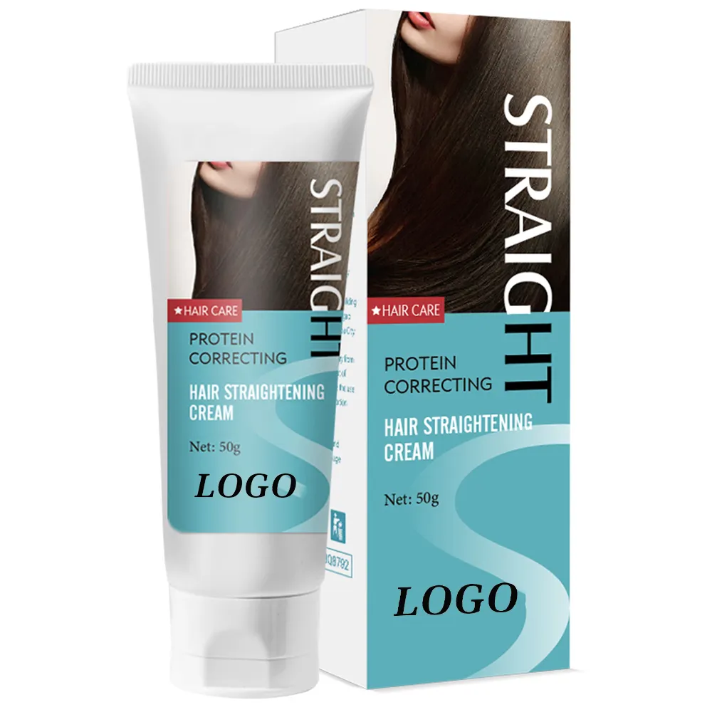 Crema hidratante para el cabello rizado con logotipo personalizado, crema para alisar el cabello con queratina, crema correctora de proteínas para el cabello